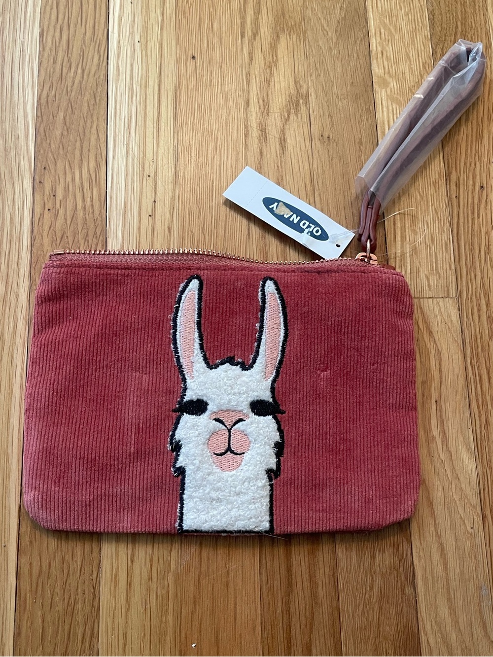NEW Old Navy Pink Llama Corduroy Wristlet